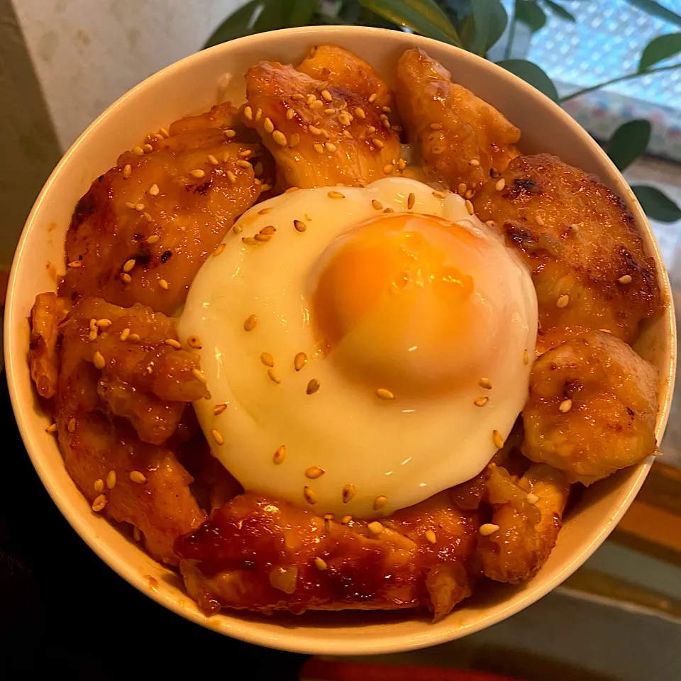 Snapdishの料理写真:📍むね肉のコクうま焼き|すがさん