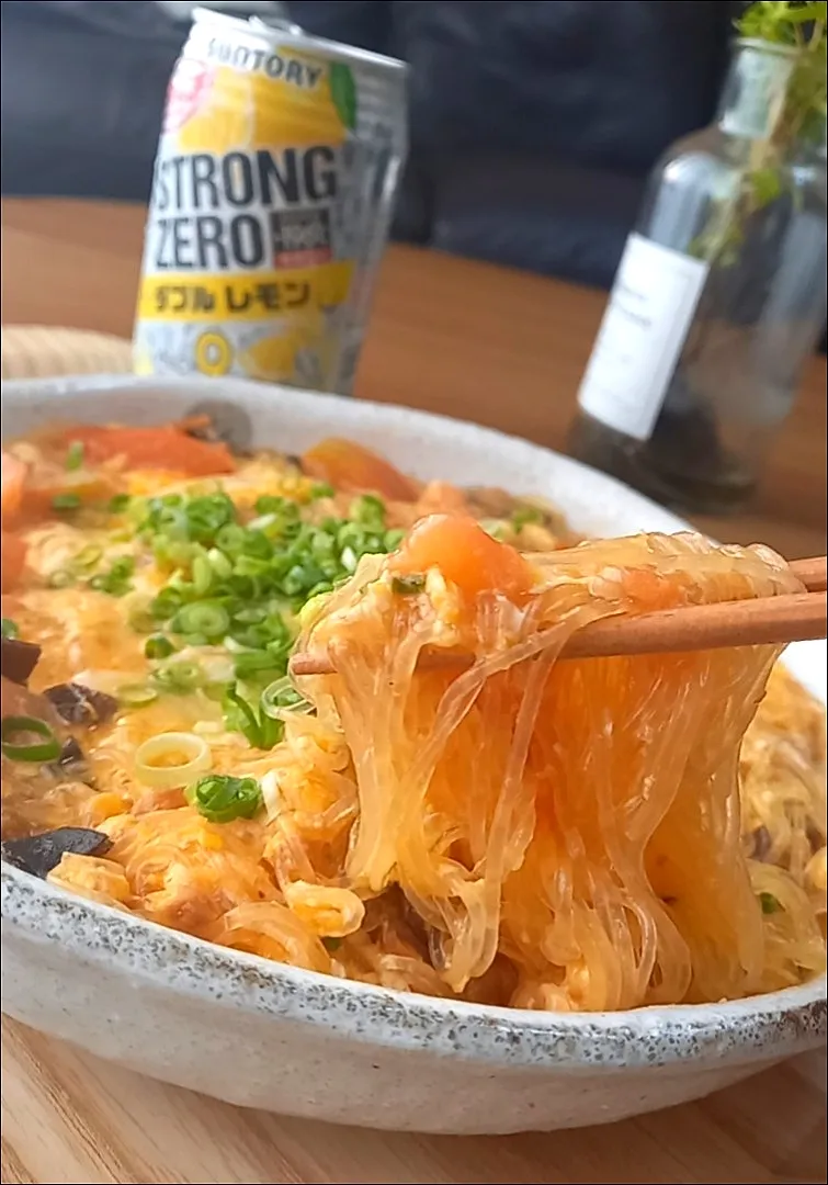 ﾄﾏたま麻婆春雨|まりおさん