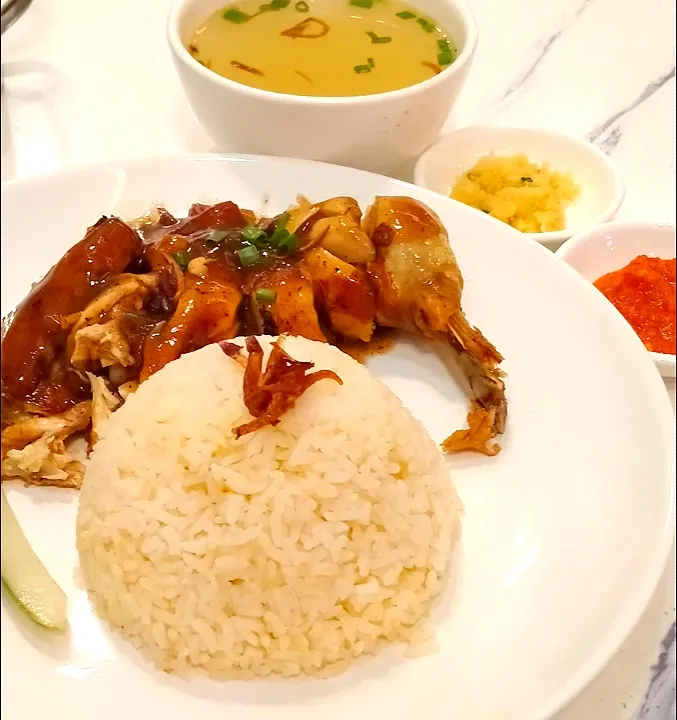 Chicken Rice with ginger chili paste and soup|Harlina  (Malaysia)さん