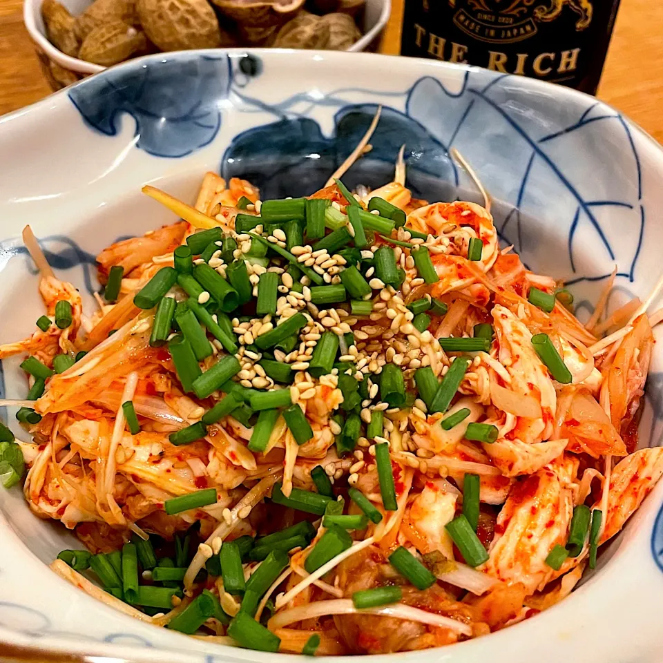 からあげビールさんの料理 【おうち居酒屋ごはん】簡単おつまみ♪ささみと長ねぎのキムチ和え|だまさん