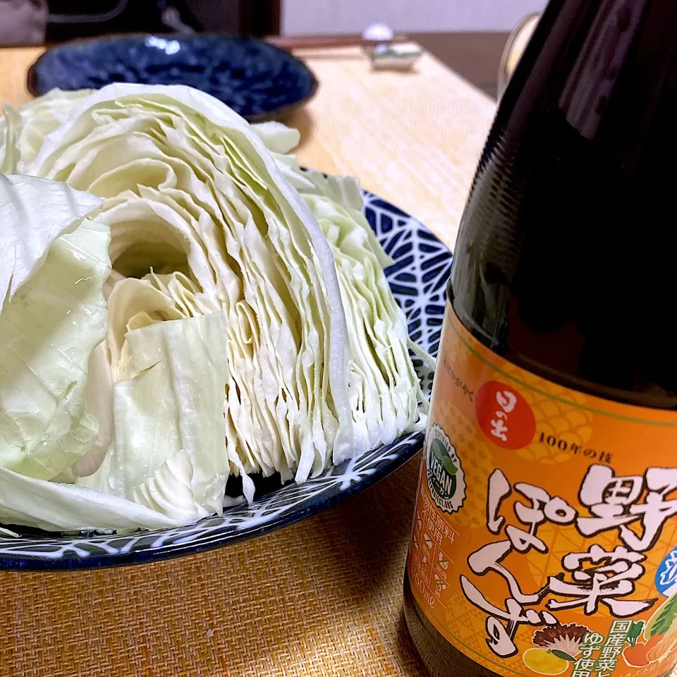 鉄板焼きのキャベツに野菜ぽんずをかけて頂いたきました。|naoさん