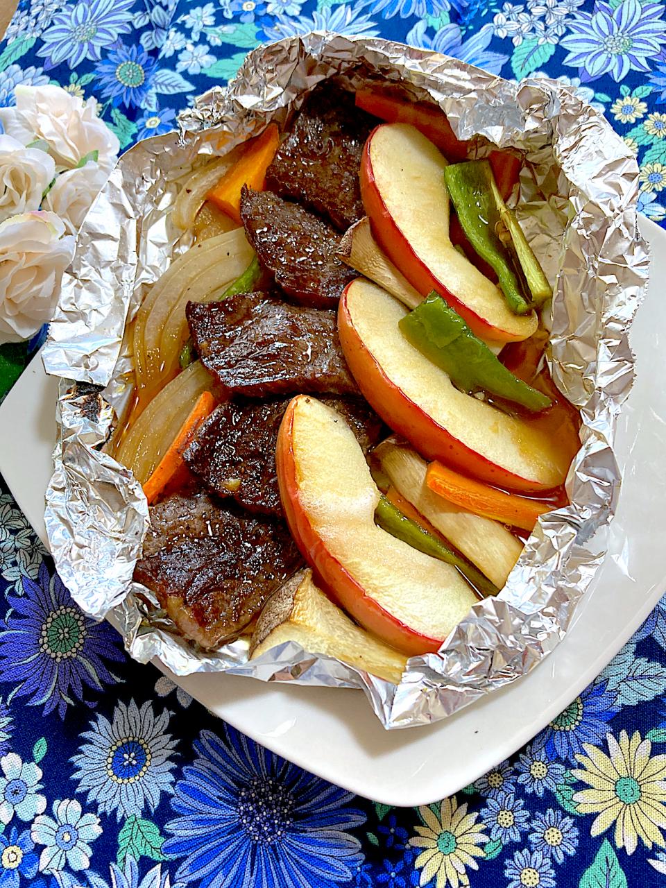 牛肉のホイル焼き Ringonama Snapdish スナップディッシュ Id S55tea