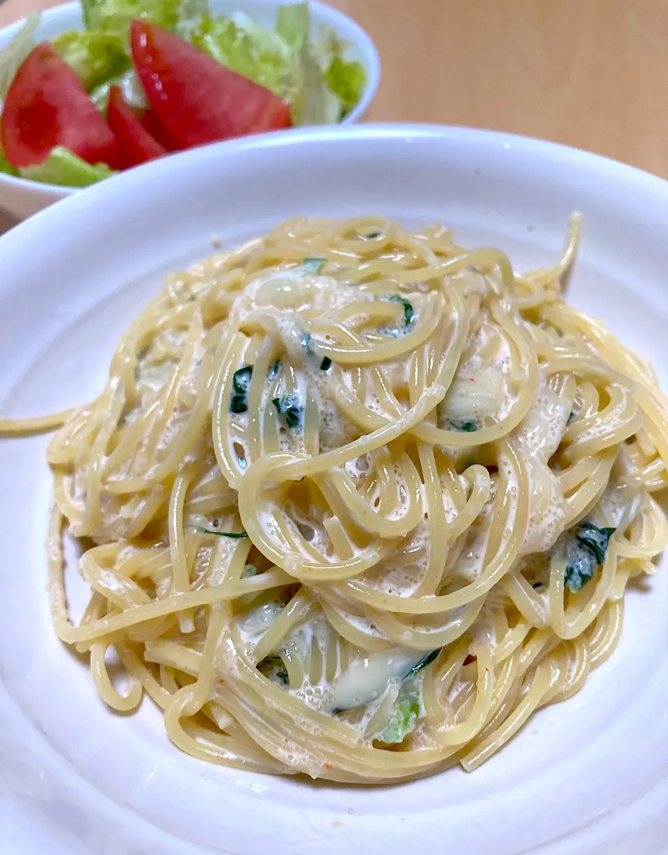 在宅勤務中の男飯(たらこスパゲッティ)|おおもりの星さん