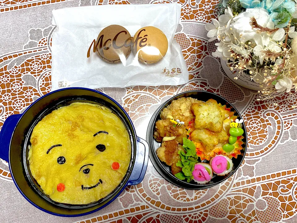 Snapdishの料理写真:2022.10.6はプーさんのオムライス弁当☺️|makoさん