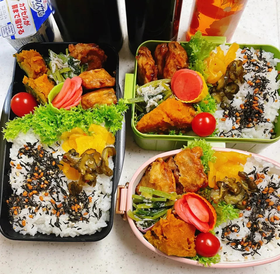 Snapdishの料理写真:今日のお仕事&学校弁当♪2022.10.6|ぐぅさん