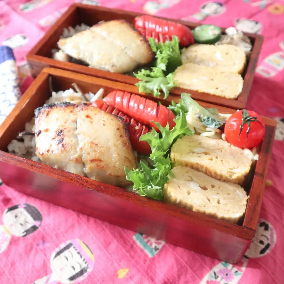 高校生男子弁当🍱さわらの西京焼きと炊き込みご飯|なかじー。さん