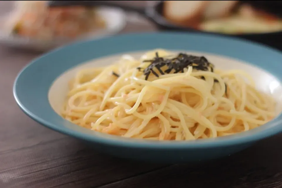 明太子クリームスパゲッティー|ちいさなしあわせキッチンさん