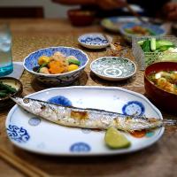 初秋刀魚と初味噌の食卓