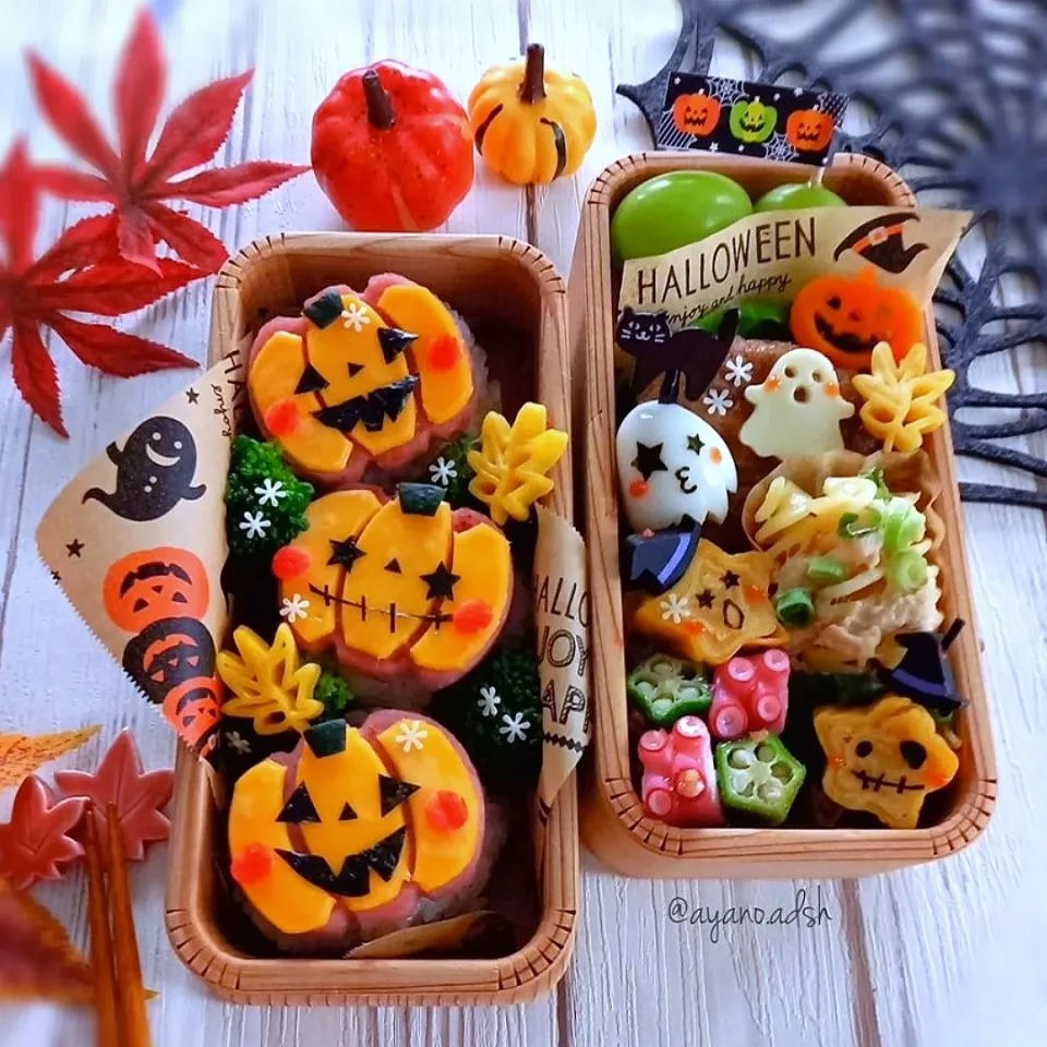 🎃ジャックオランタンの
チーズソーセージおにぎり
ハロウィン弁当👻🍭|ayano.adshさん