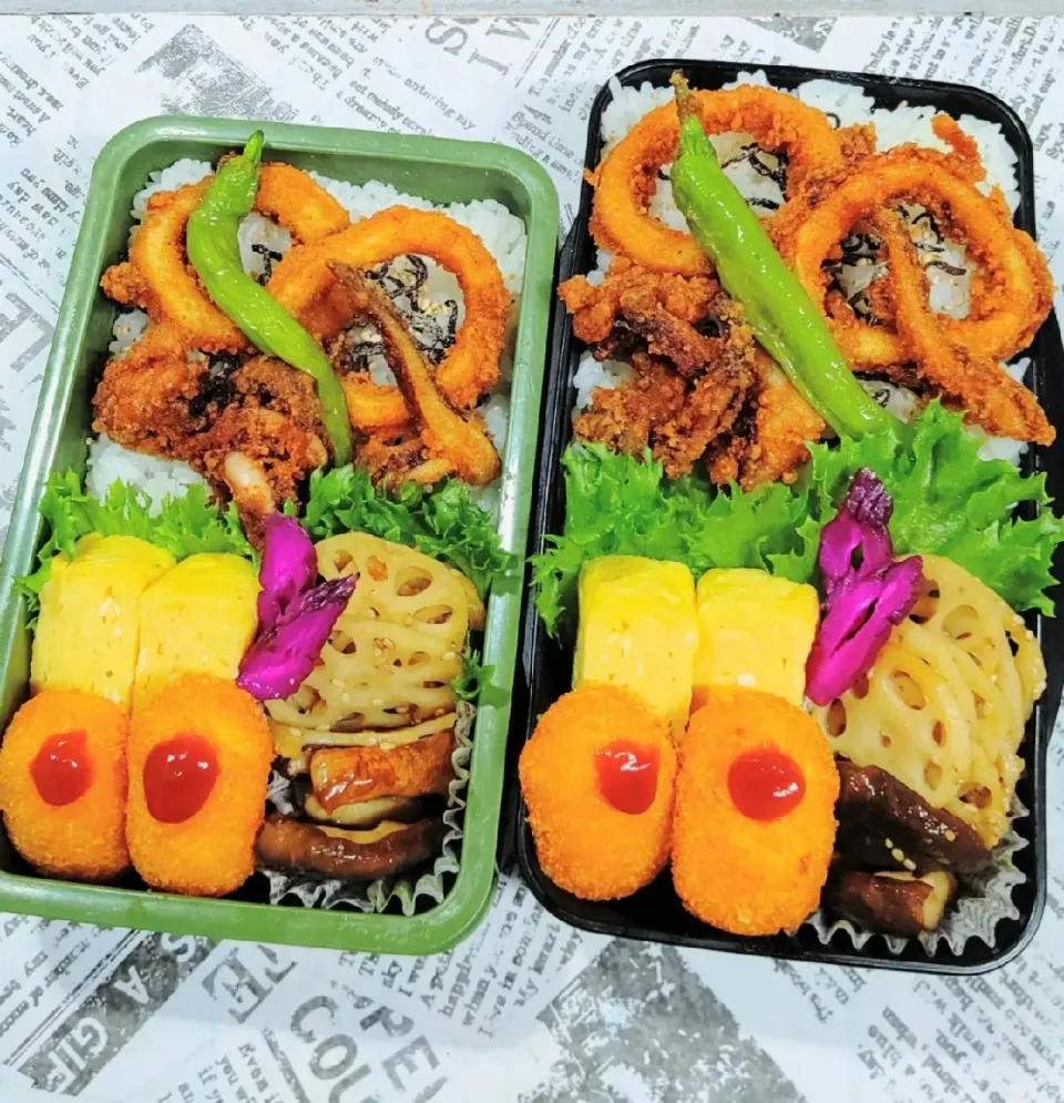 イカの唐揚げ弁当☆|とももんさん