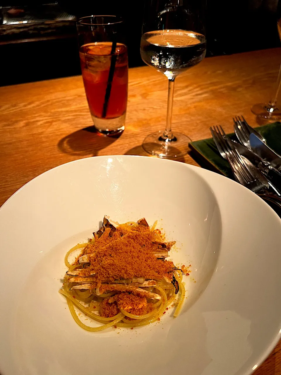 カラスミと松茸の千切りたっぷりパスタ🍝in京都祇園|💍ごはん🍚さん