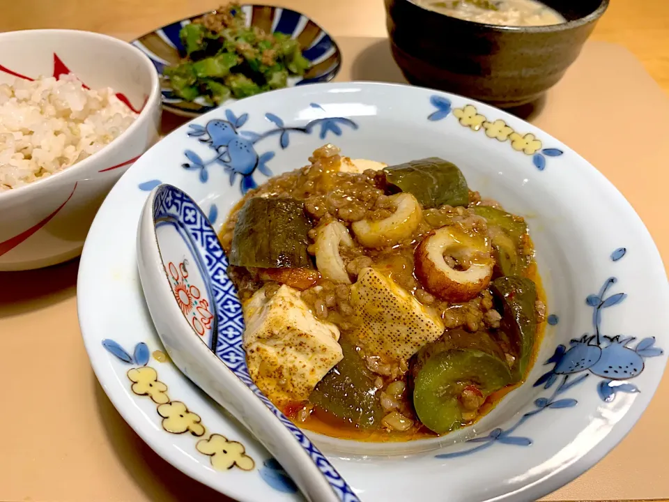 白茄子の麻婆豆腐|かなっぺさん