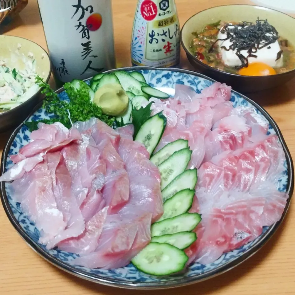 釣り真鯛とカンパチのお刺身|Masatoさん