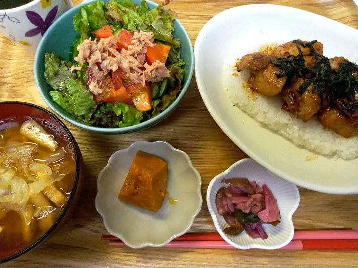 '22．10/9
今夜は下味冷凍の🐔さんもも肉の和風生姜味できじ焼き丼😋|たえさん