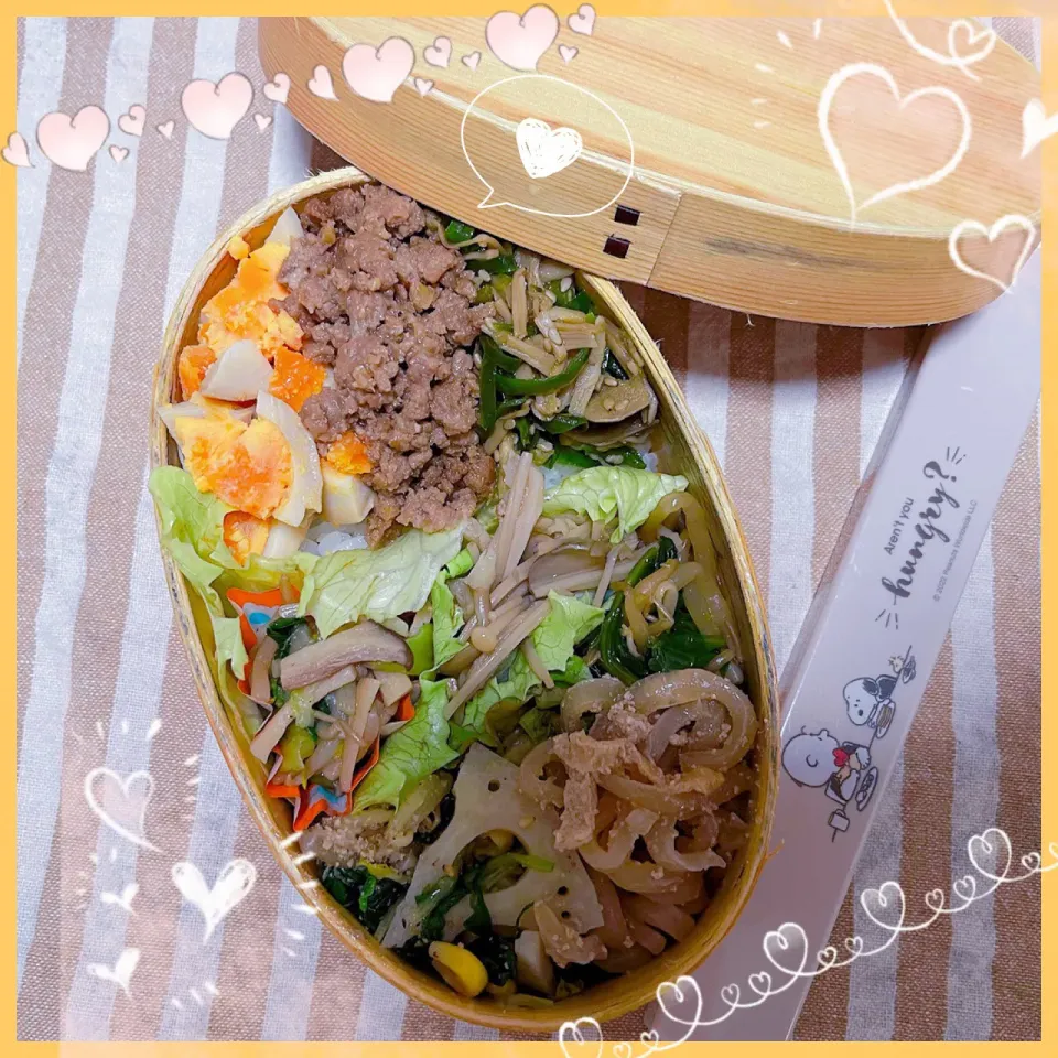 Snapdishの料理写真:１０／１０ ｍｏｎ ３色ごはん弁当🍴|rinaronarさん