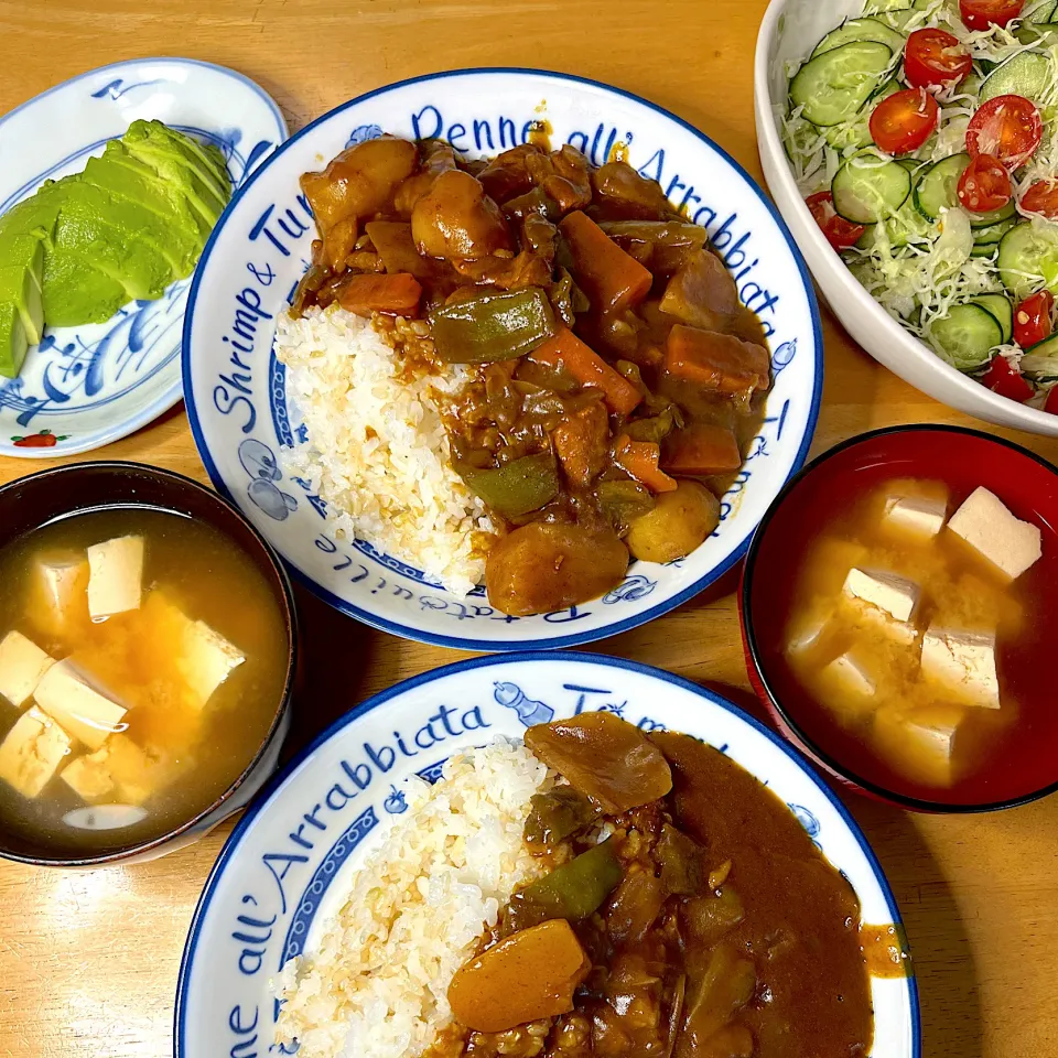 Snapdishの料理写真:野菜いっぱいカレー🍛ライス|Makokoさん