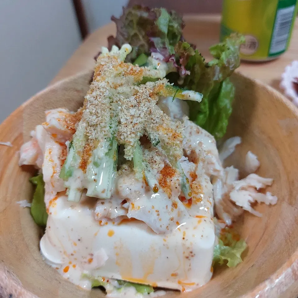 Snapdishの料理写真:豆腐の棒々鶏サラダ🎵|Maho Sanoさん