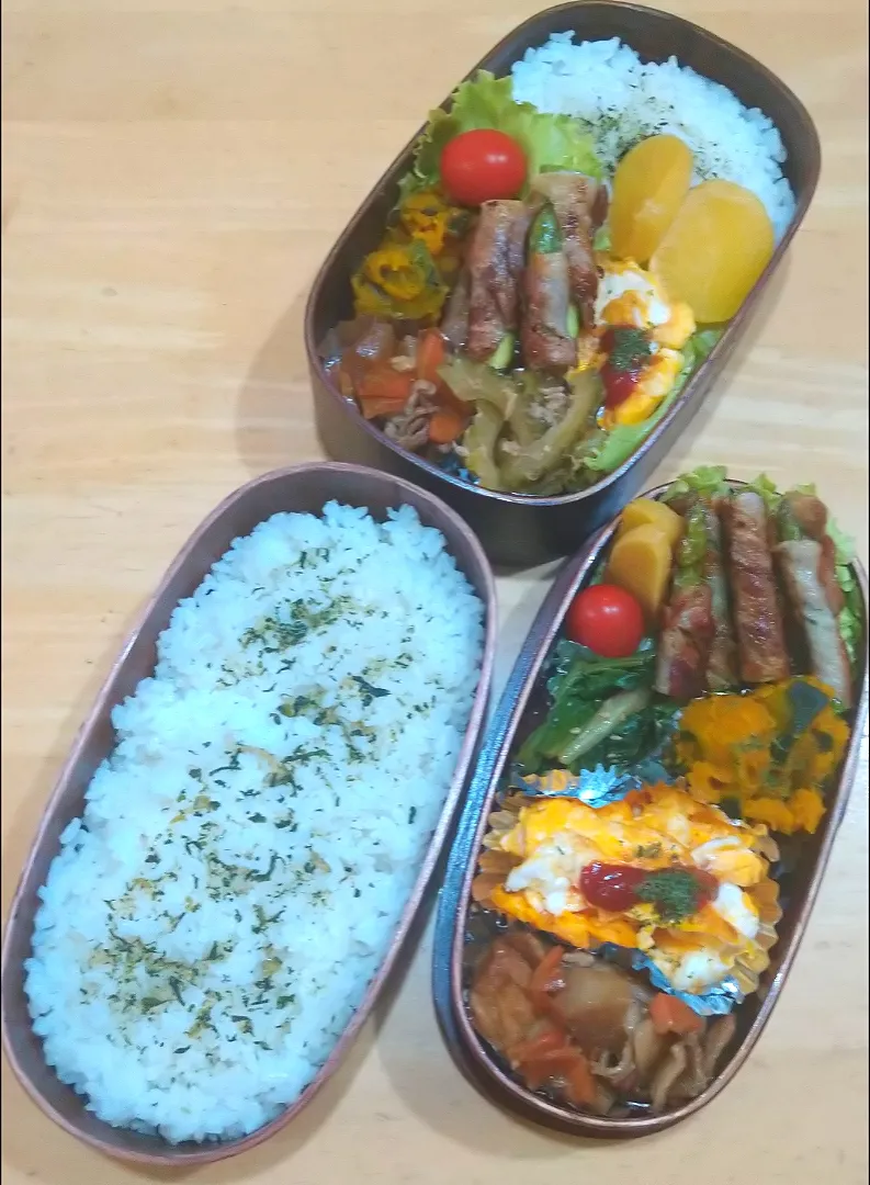 Snapdishの料理写真:アスパラの肉巻き弁当|NOZUさん