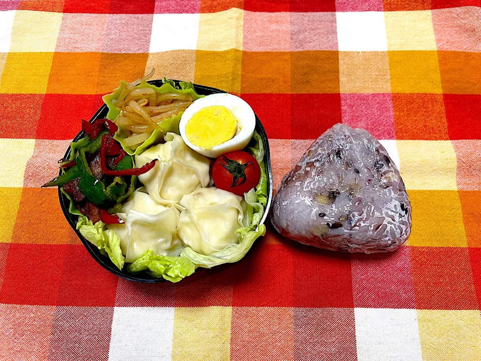 ホタテ焼売、焼き豚と赤ピーマンとししとうのおかか炒め、もやしの冷菜|jackybeanさん