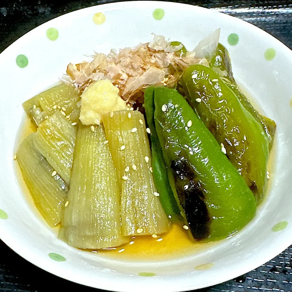 Snapdishの料理写真:茄子とピーマンの焼き浸し|たまさん