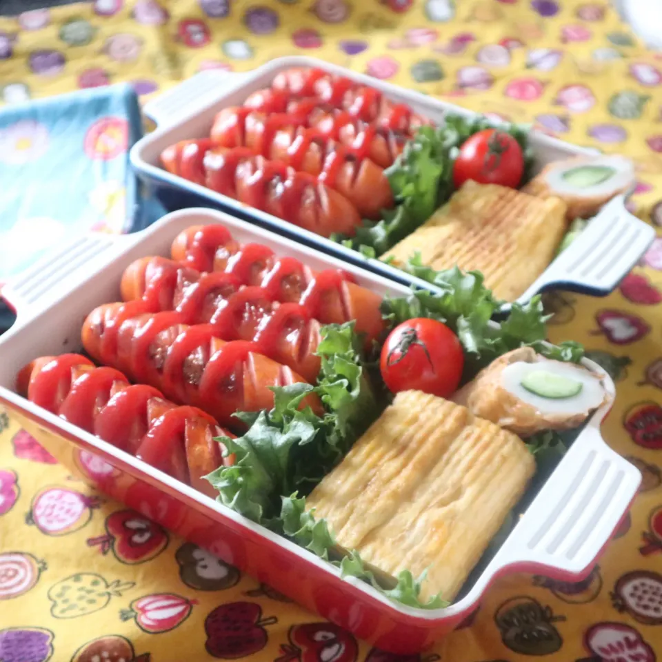 高校生男子弁当🍱フランクフルトのり弁|なかじー。さん