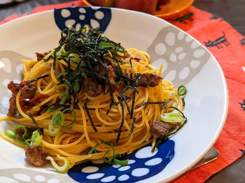 そずり肉のピリ辛和風パスタ✩.*˚|奈津美さん