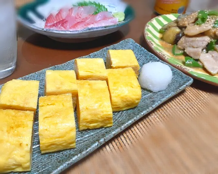 だし巻き卵🥚
豚バラと茄子の味噌炒め|びせんさん