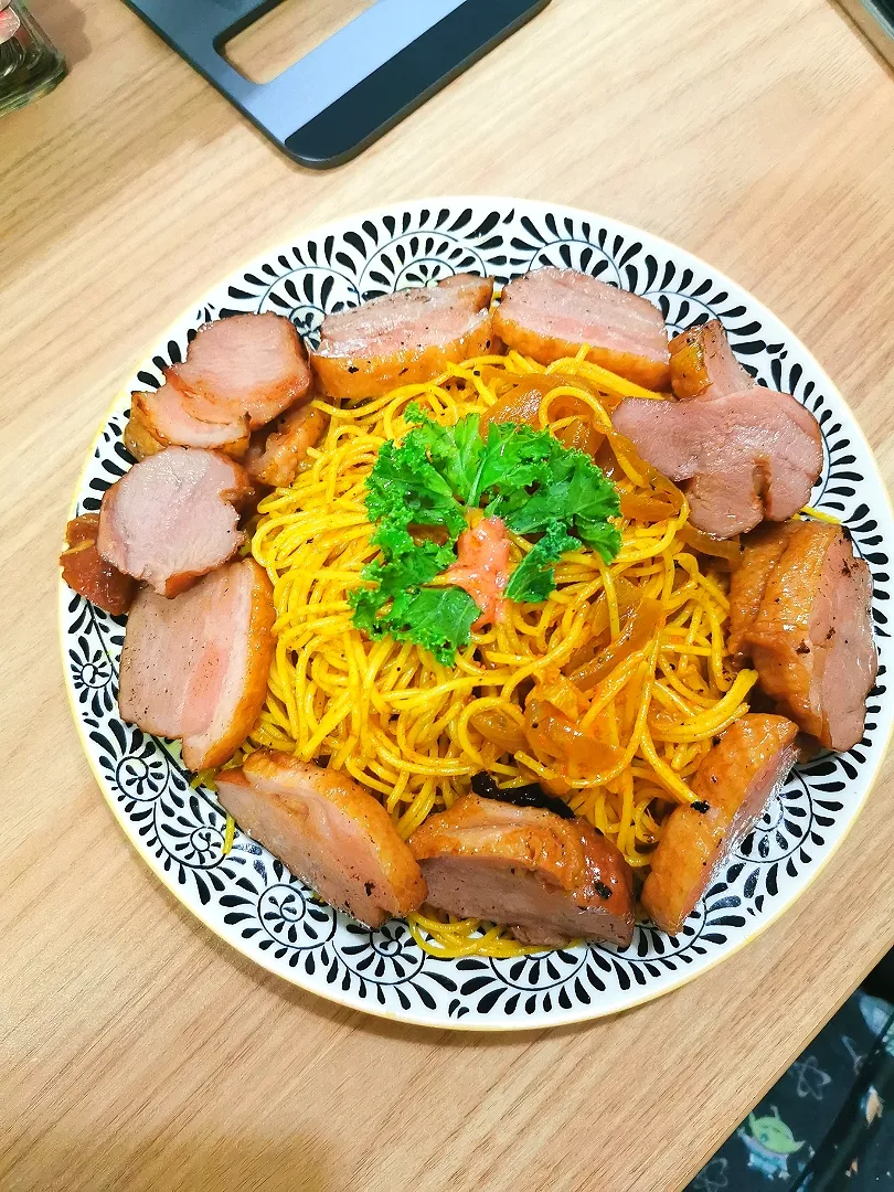 Snapdishの料理写真:Mentaiko Spaghetti with Duck Breast|Trace Vongさん