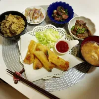 Snapdishの料理写真:春巻き定食|momokaaさん