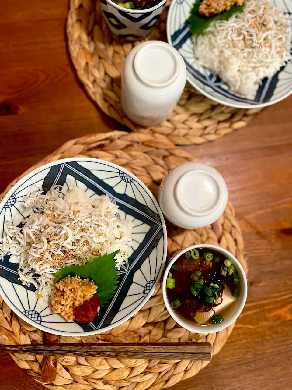 しらす丼、もずくと豆腐のスープ|ＭＡＲＵＥ家の食卓さん