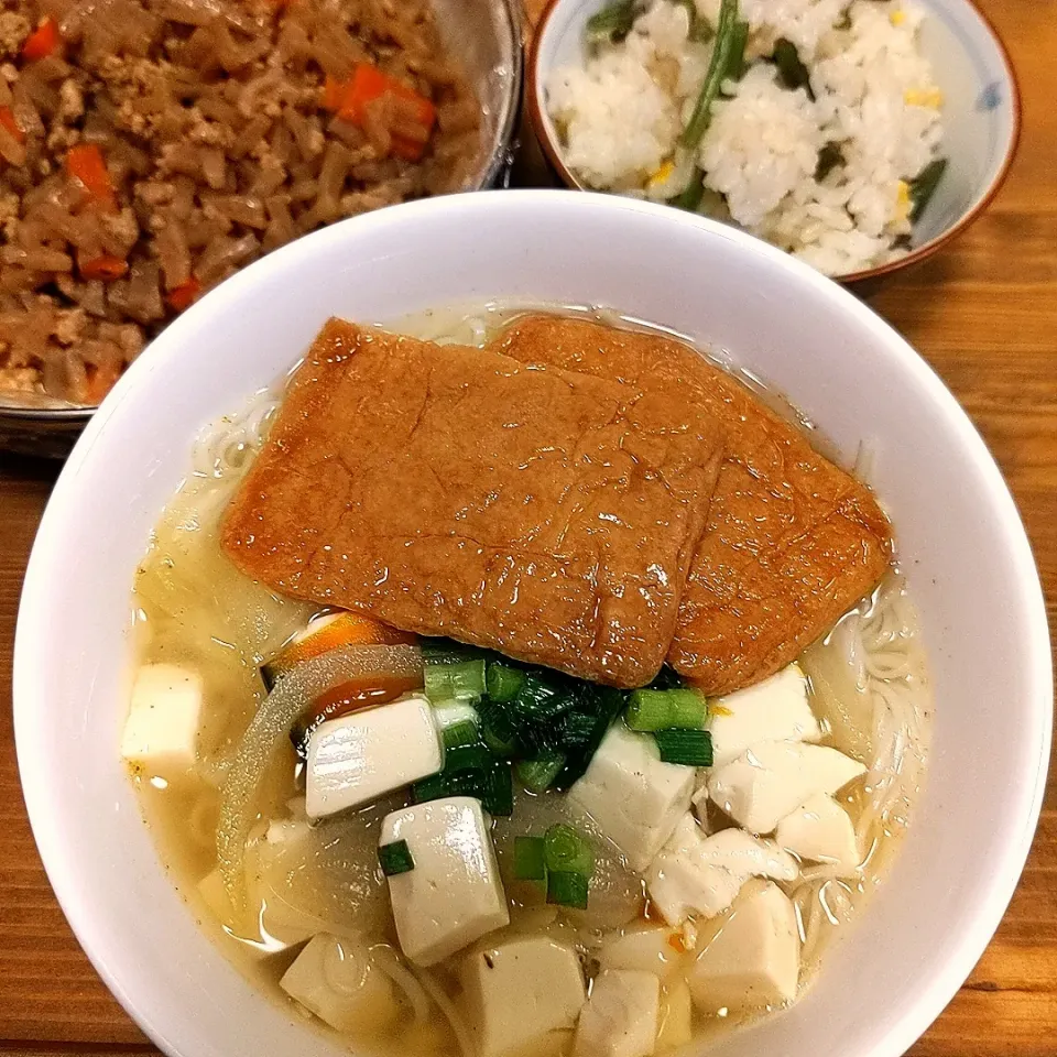 残り物スープに味付け追加して〜ポカポカにゅうめん♡|チョコさん