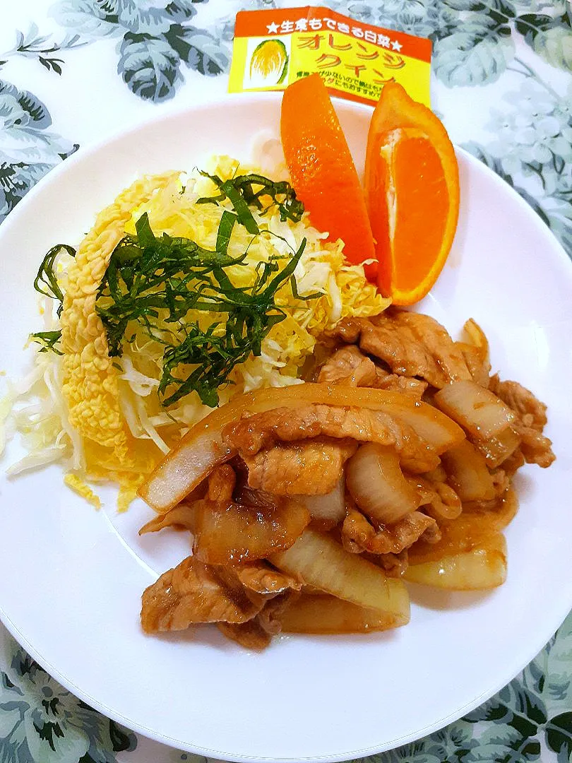 Snapdishの料理写真:🔷🐖豚切り落としde生姜焼🍊オレンジページさん黄金比率より20221016🌙✨🔷|@きなこさん