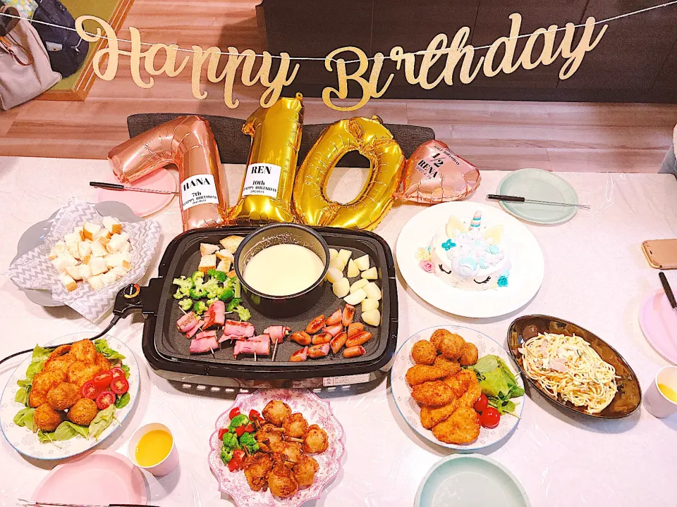 Snapdishの料理写真:息子と娘のお誕生日祝い🎂|maimaiさん