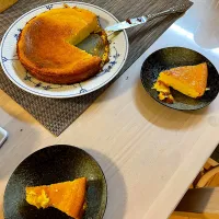 Snapdishの料理写真:バターナッツカボチャを使って、ベイクドパンプキンチーズケーキを作ってみました。|まめさん