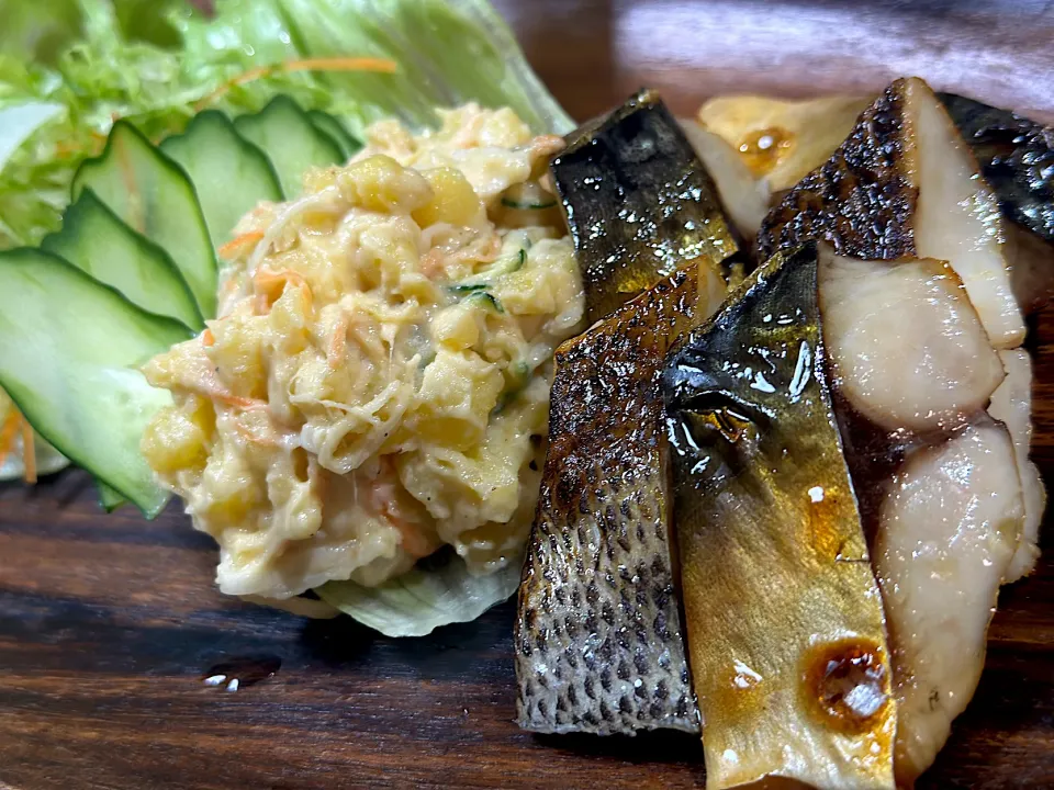 ポテトサラダと焼き魚|まささん