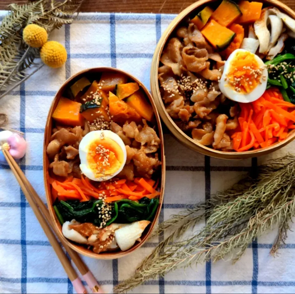 Snapdishの料理写真:長女弁当💕
豚バラコチュジャンの五色丼✨|さらママさん