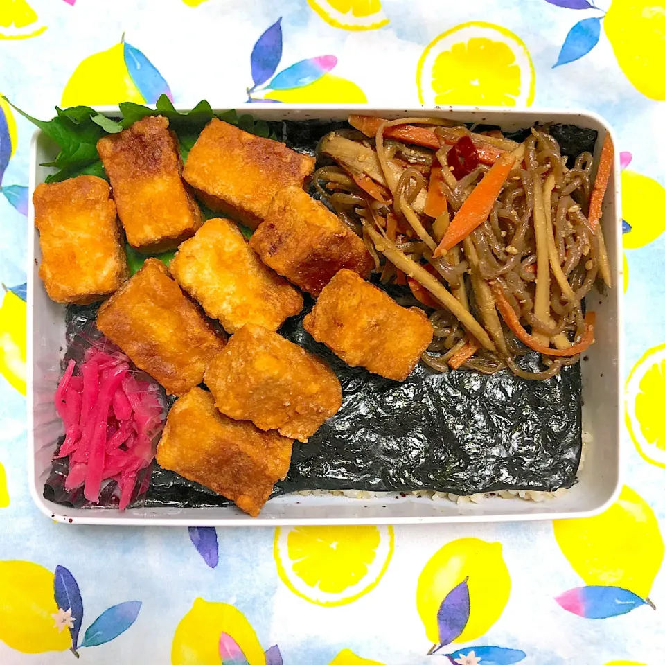 #vegan 
高野豆腐の唐揚げのり弁|makiko_aさん