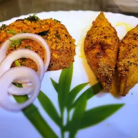 " Khapri Pomfret rawa fry" and " Fish roe( egg) bhurji " by me 👨‍🍳🐟😍|Amit Shiroleさん