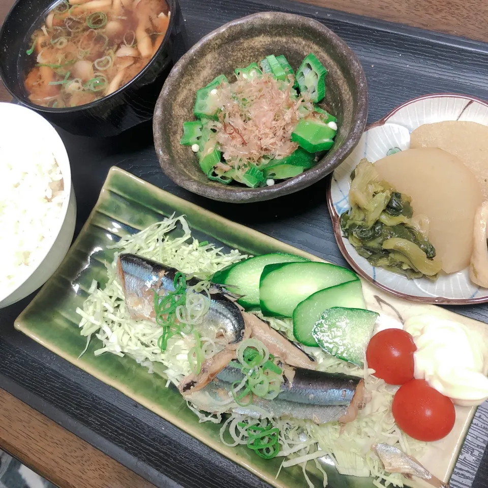 Snapdishの料理写真:さんまの煮付け他😀|まちゃさん