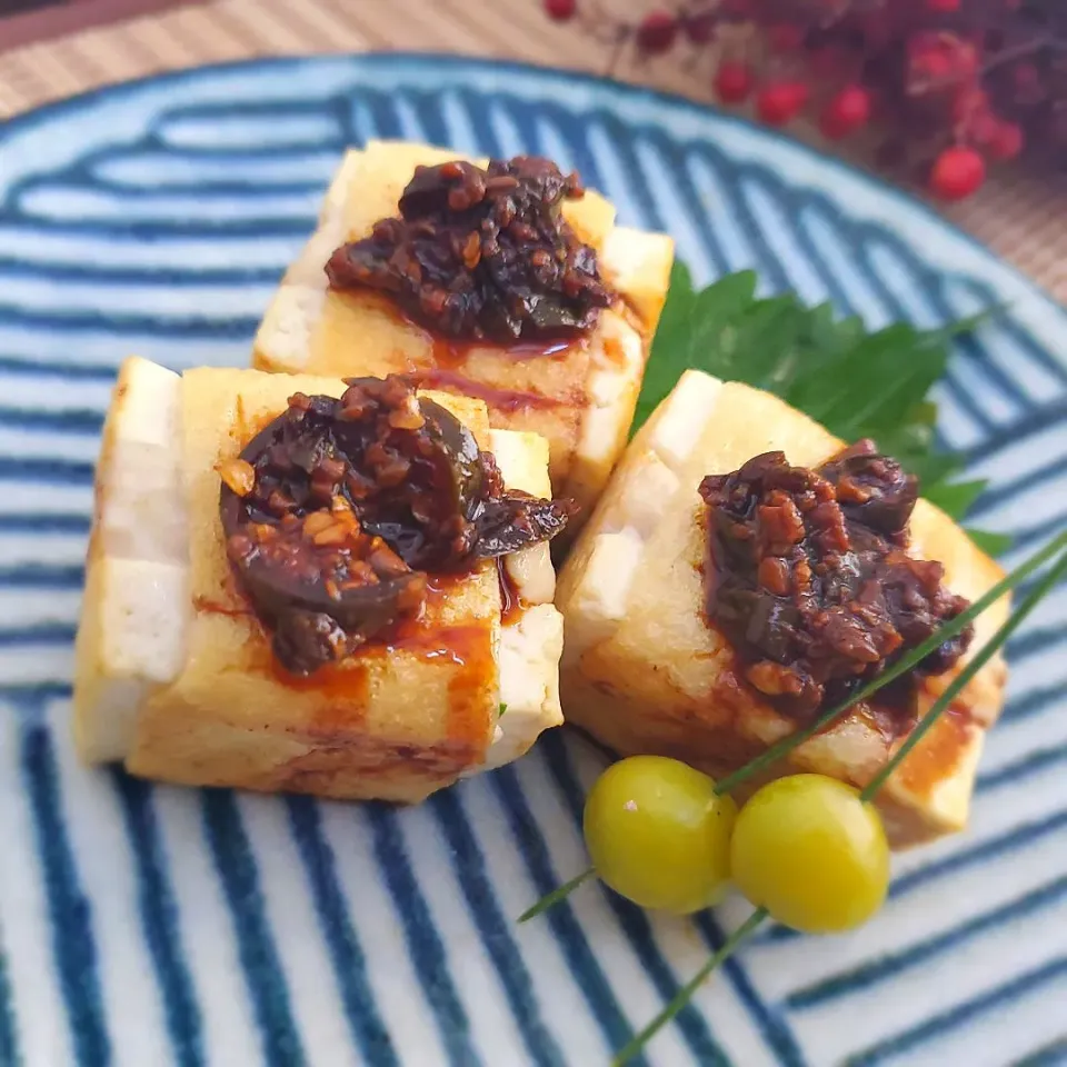 豆腐と鶏挽肉のきつね巻焼き( ˙▿˙　)三升漬けで|まぁさん