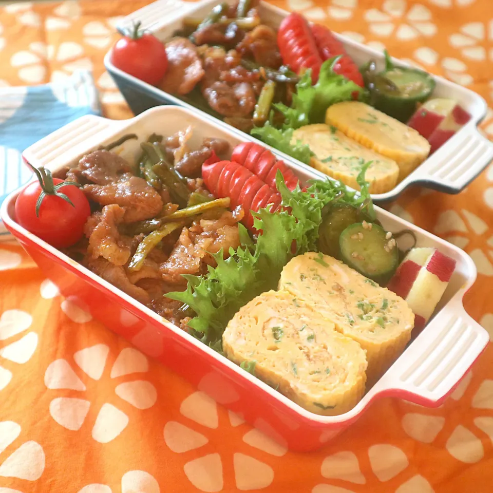 高校生男子弁当🍱豚肉炒め|なかじー。さん