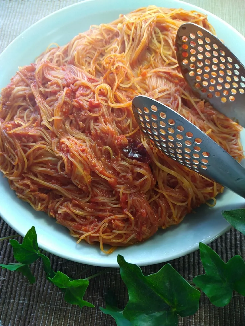 蟹のトマトソースパスタ|ハイドランジアさん