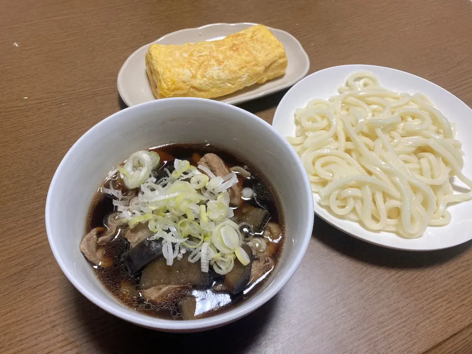 Snapdishの料理写真:なすと豚バラのつけうどん|ポテ子さん