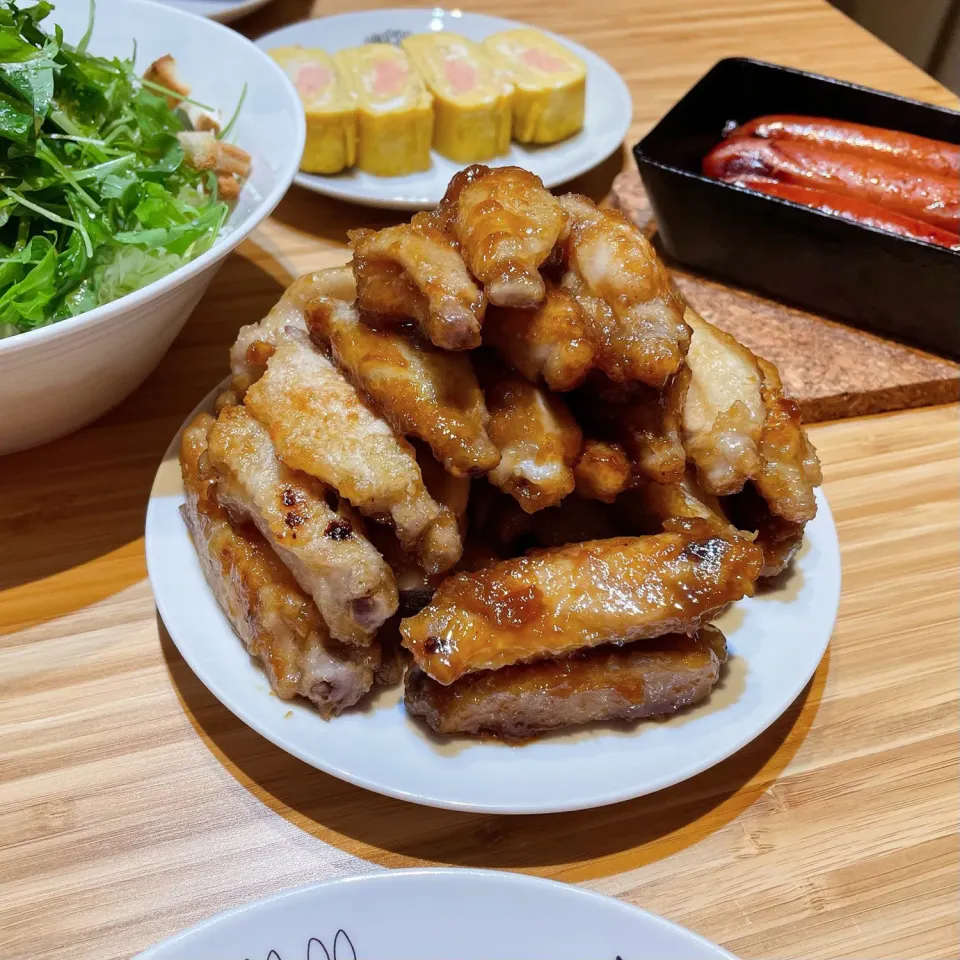 Snapdishの料理写真:照り照り甘辛チキンスティック🍖🍗|Y🤍さん