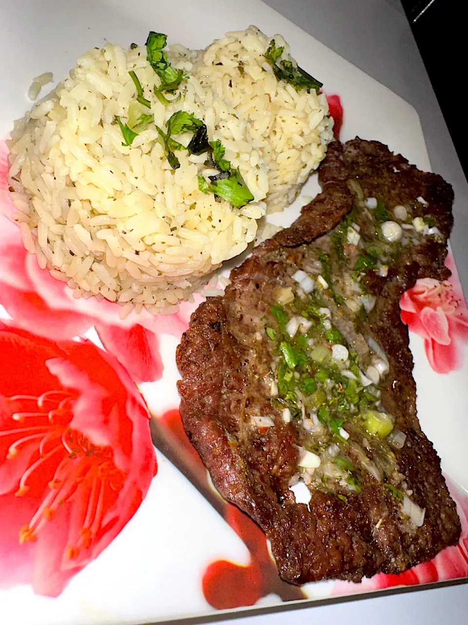 Cilantro rice with Chimichurri skirt steak|Tawanjaさん