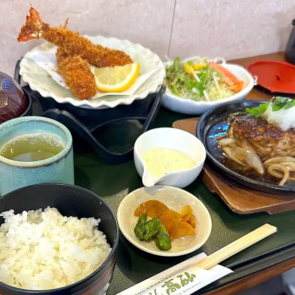 ハンバーグ&エビフライ定食|kakoさん