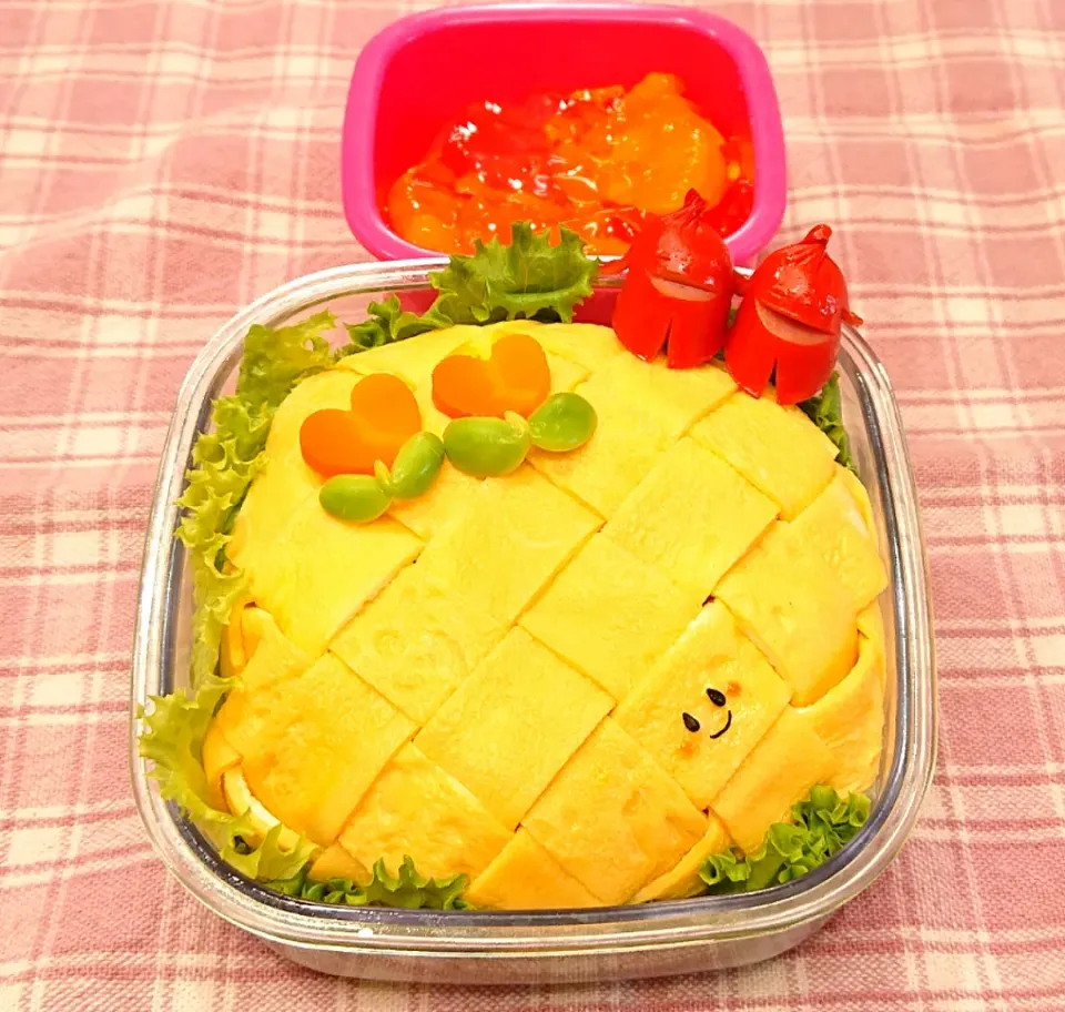 編み編みオムライス弁当❤️|みちゅあしさん