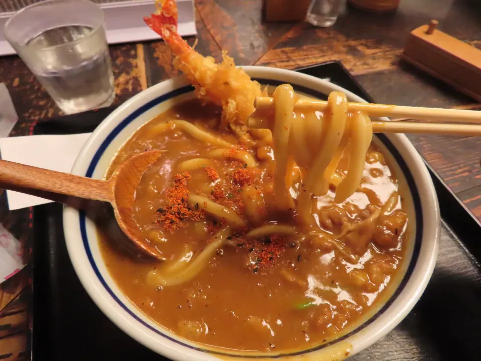 海老天カレーうどん　　阪急三番街「兎麦」|Takeshi  Nagakiさん