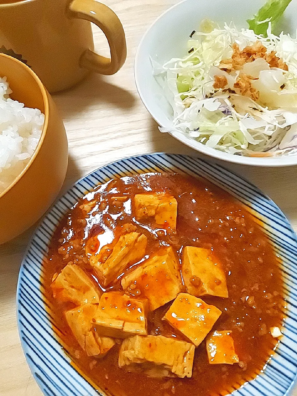 婆豆腐 ＆ サラダ|すばるさん