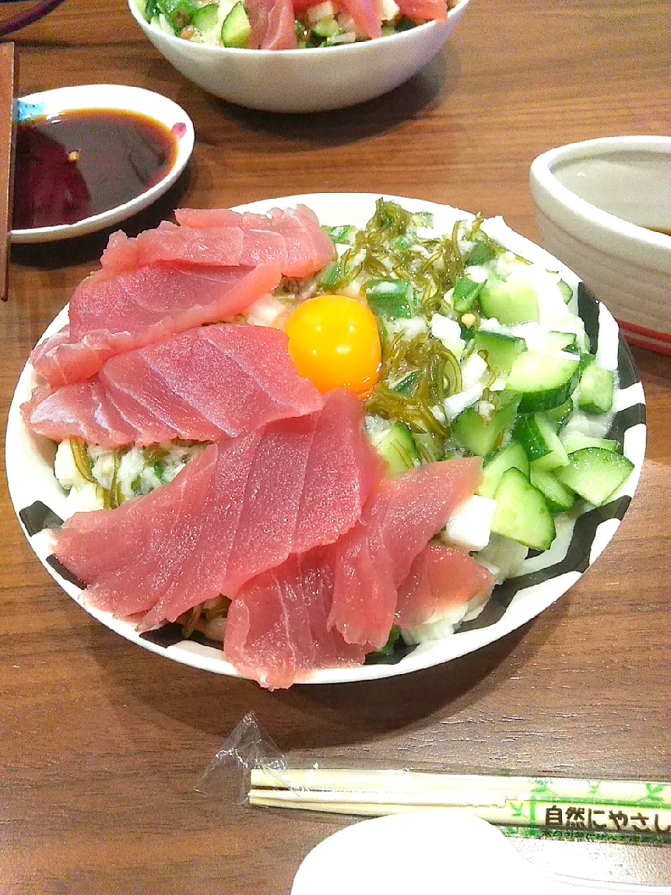 マグロ山かけねばねば丼|かずーーーいさん